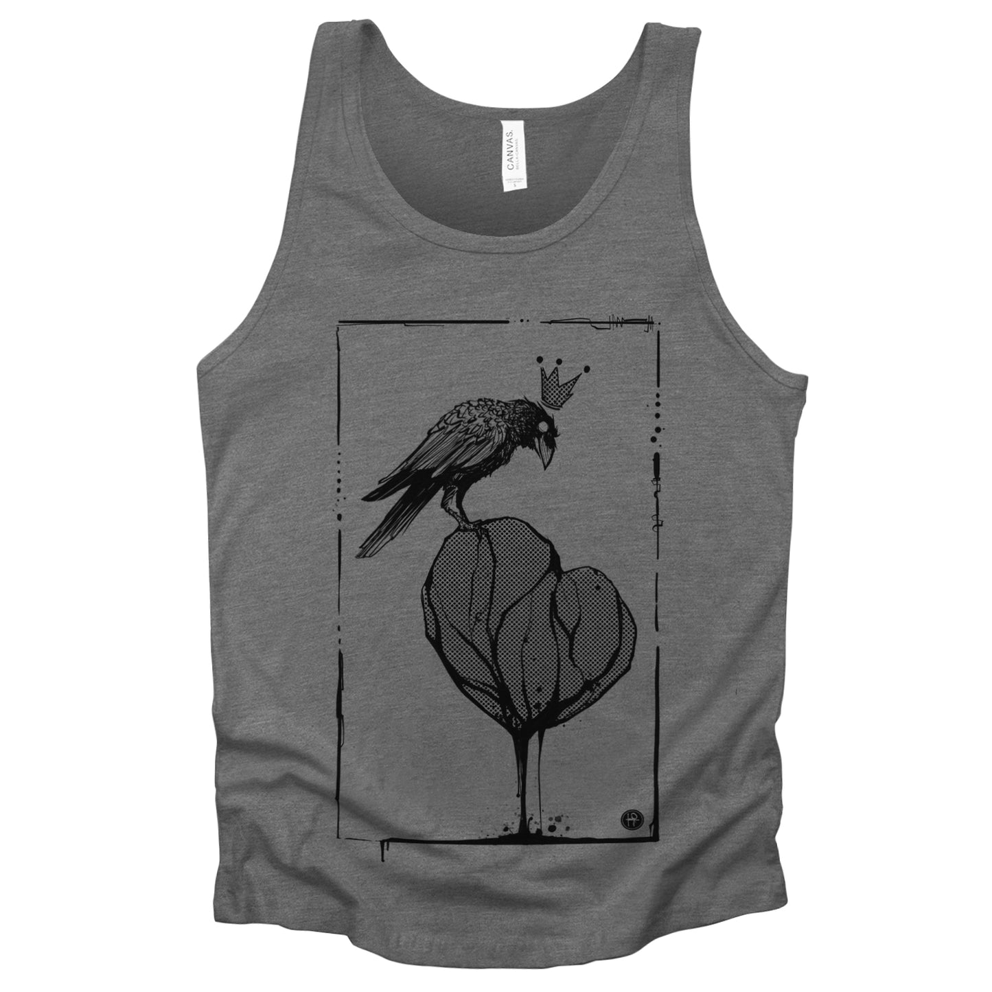 Crow with Heart: A Gritty Tribute to Love Tank Top