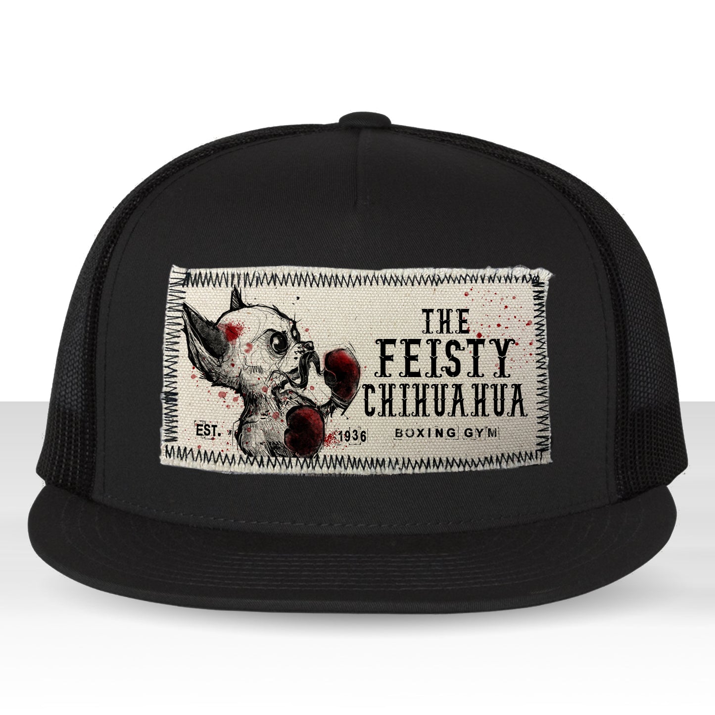 Feisty Chihuahua Boxing Gym Trucker Hat