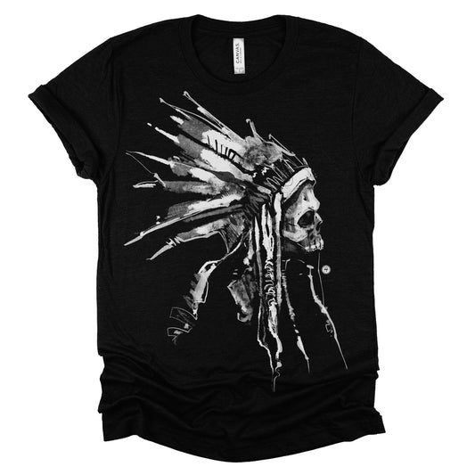 Indian Chief Skull: Tribal Legacy T-Shirt