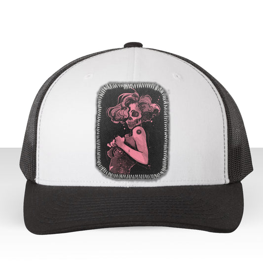 Marilyn Light Skull Pin-up: Unconventional Elegance Trucker Hat