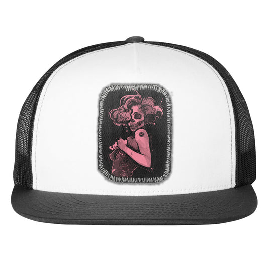 Marilyn Light Skull Pin-up: Unconventional Elegance Trucker Hat