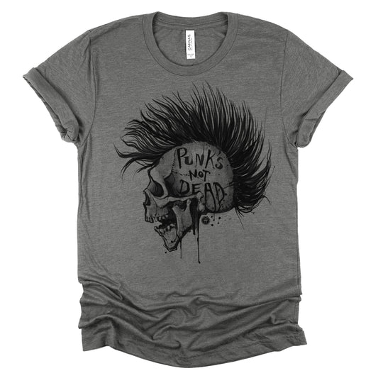 Punk's Not Dead: Skull & Mohawk Rebellion T-Shirt