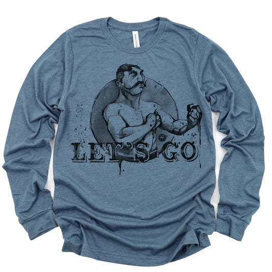 Let's Go Boxer Long Sleeve T-shirt: Vintage Bare-Knuckle Swagger